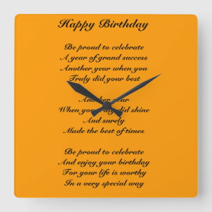 Reloj Cuadrado Tributo birtthday especial