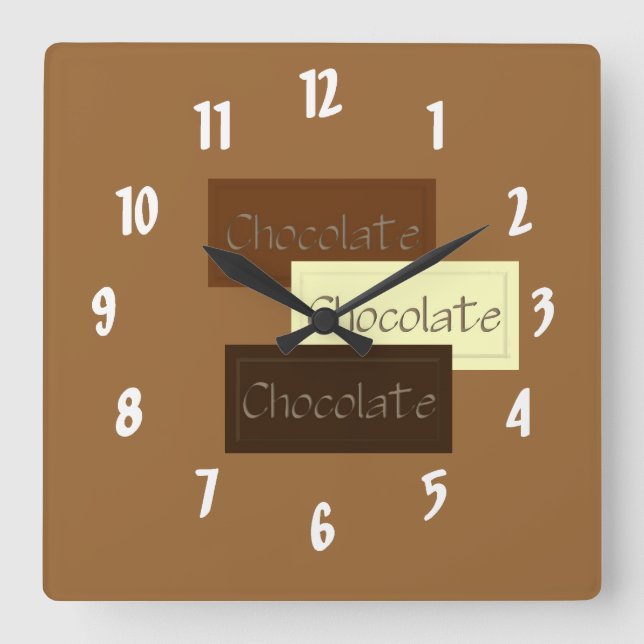 Reloj Cuadrado Triple chocolate (Anverso)