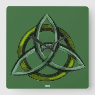 Reloj Cuadrado Triquetra (verde)