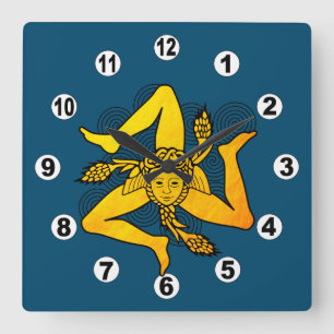 Reloj Cuadrado Triskelion dorado & símbolo de triple espiral / S 
