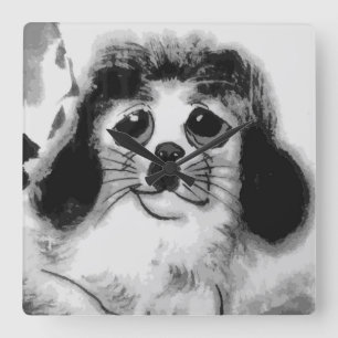RELOJ CUADRADO TRISTE PERRO