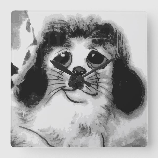 RELOJ CUADRADO TRISTE PERRO (Anverso)