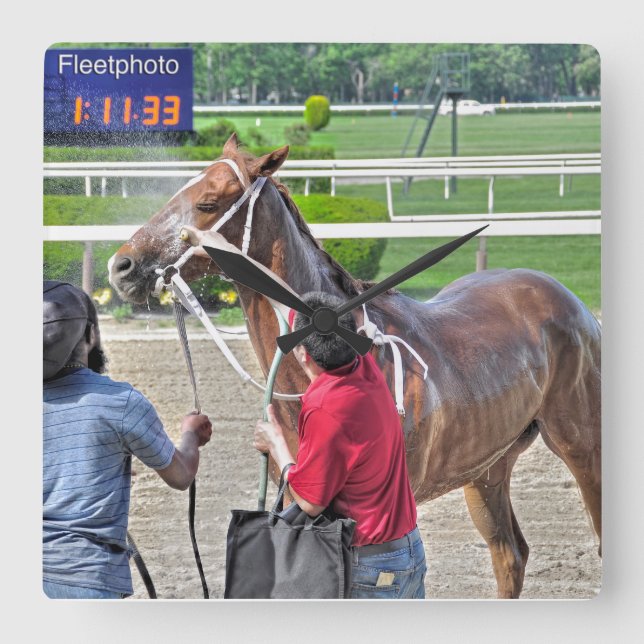 Reloj Cuadrado Triunfos de Spango en Belmont Park (Anverso)