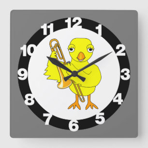 Reloj Cuadrado Trombone Chick