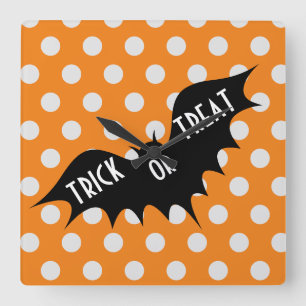 Reloj Cuadrado Truco de Halloween o tratamiento de puntos de polk