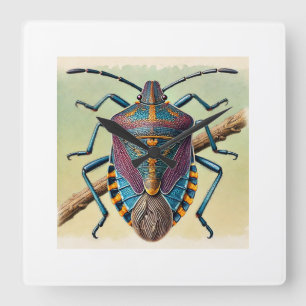 Reloj Cuadrado True Bug Illustration 060824IREF209 - Watercolor