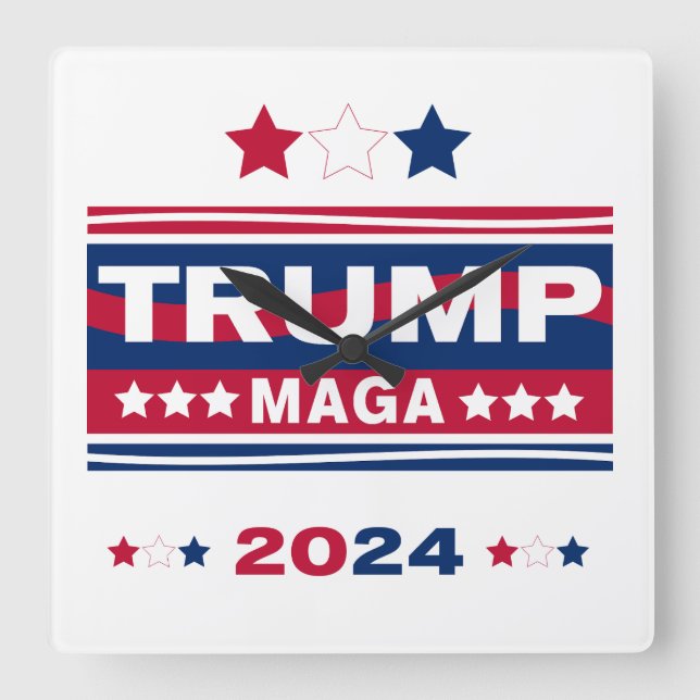 RELOJ CUADRADO TRUMP~MAGA~2024 (Anverso)