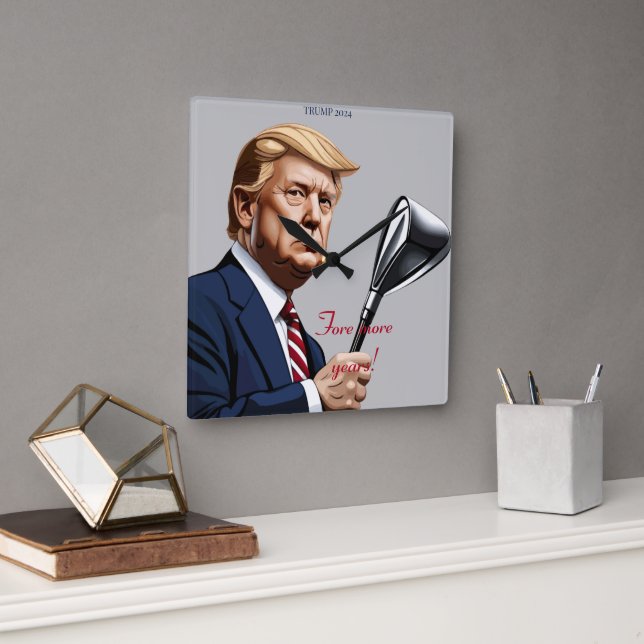 Reloj Cuadrado Trump: ¡Más años de grandeza! (Oficina)