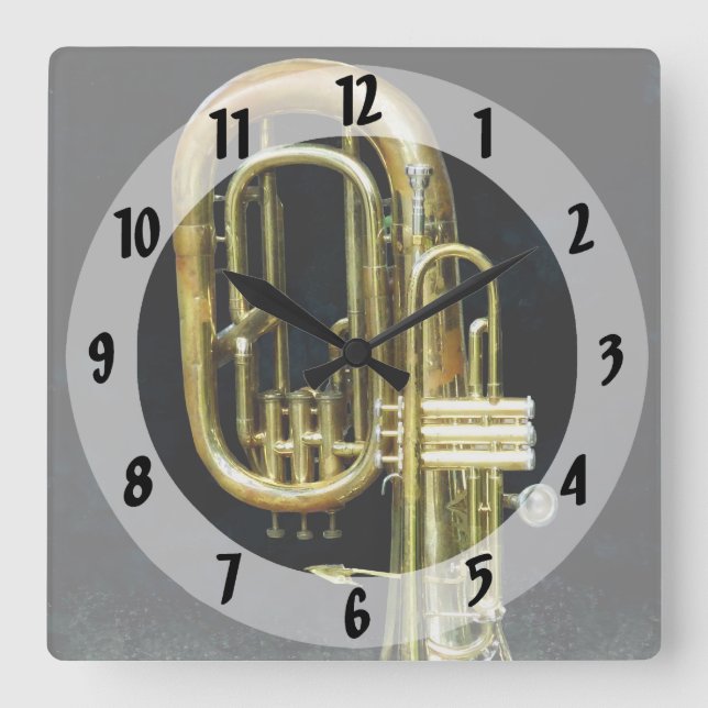 Reloj Cuadrado Trumpet And Tuba (Anverso)