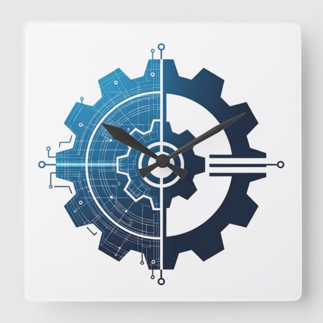 Reloj Cuadrado Trust Me, I'm an Engineer – Engineering Wall Clock (Anverso)
