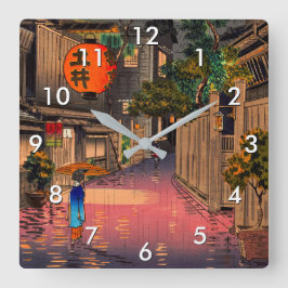 Reloj Cuadrado Tsuchiya Koitsu - Noche en Ushigome