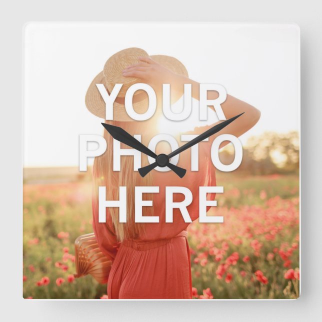 Reloj Cuadrado Tu Foto Aquí (Anverso)