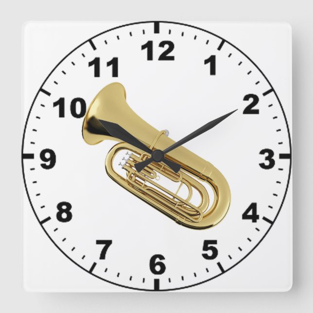 Reloj Cuadrado "Tuba" design wall clocks (Anverso)