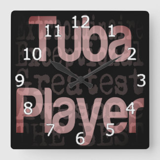 Reloj Cuadrado Tuba Player Extraordinaire