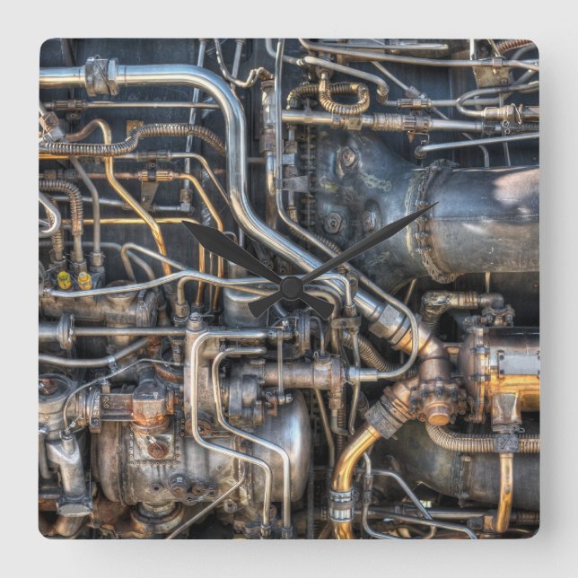 Reloj Cuadrado Tuberías de plomo de vapor (Anverso)