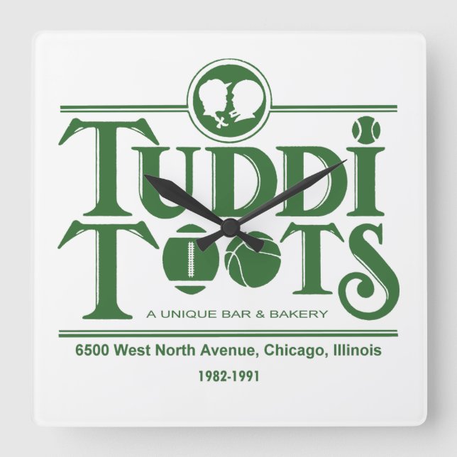 Reloj Cuadrado Tuddi Toots Bar and Restaurant, Chicago, IL (Anverso)