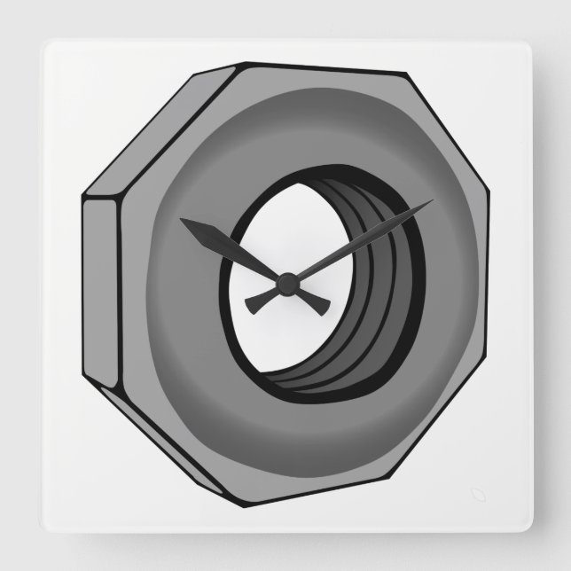Reloj Cuadrado Tuerca hexagonal (Anverso)