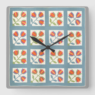 Reloj Cuadrado Tulip quilt