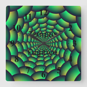 Reloj Cuadrado Túnel de espiral de bolas verdes