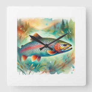 Reloj Cuadrado Turkey Trout 131024AREF119 - Watercolor