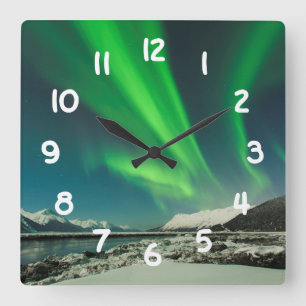 Reloj Cuadrado Turnagain Arm Aurora