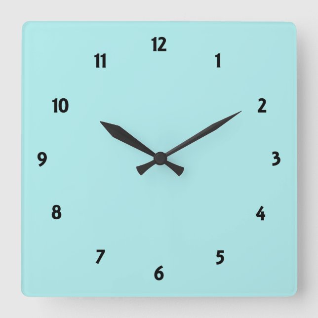 Reloj Cuadrado Turquesa pálido (Anverso)