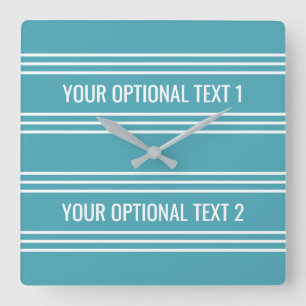 Reloj Cuadrado Turquoise Stripes custom wall clock