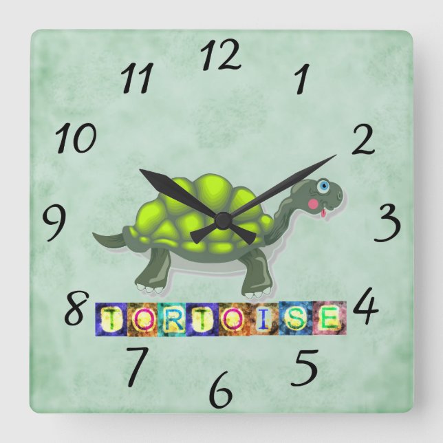 Reloj Cuadrado Turtle Clock (Anverso)