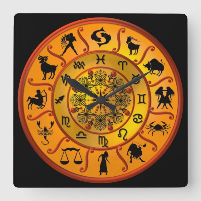 Reloj Cuadrado ~ Twelve Signs Of The Zodiac ~ (Anverso)