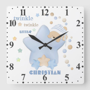 Reloj Cuadrado Twinkle Twinkle Pequeña Estrella Niño Teddy Bear S