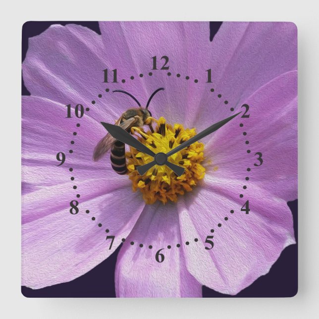 Reloj Cuadrado two white flowers (Anverso)