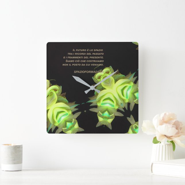 Reloj Cuadrado "Two yellow heart in black from gold" & Futuro (Hogar)