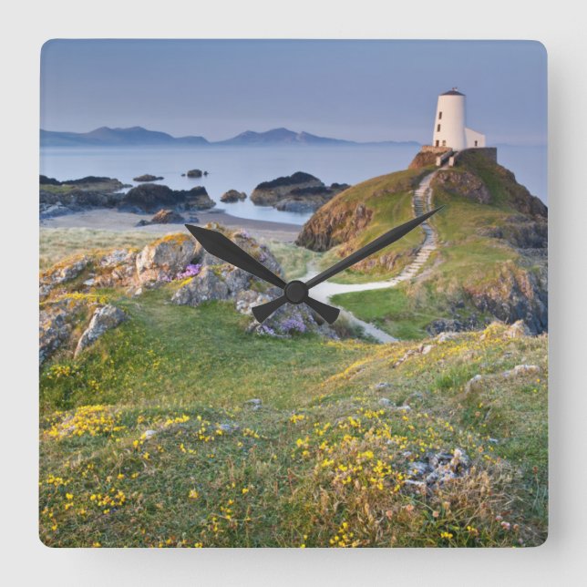 Reloj Cuadrado Twr Mawr Lighthouse On Llanddwyn Island (Anverso)