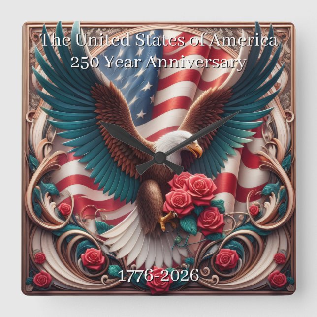 Reloj Cuadrado U.S.A. 250th Anniversary Commemorative (Anverso)