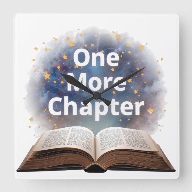 Reloj Cuadrado Un amante más del libro de capítulos leyendo magia (Anverso)