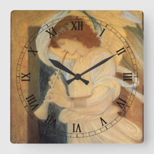 Reloj Cuadrado Un ángel tocando un flageolet por Burne Jones