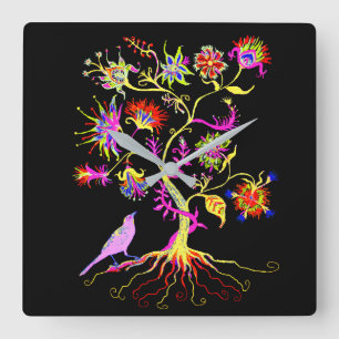 Reloj Cuadrado Un árbol de la vida