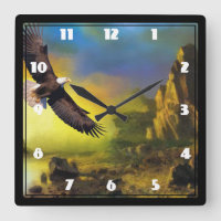 Un diseño patriótico con águila calva volando alto