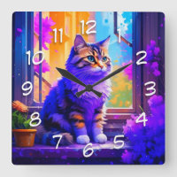 Un gato lindo sentado en el arte de la ventana