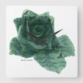 Reloj Cuadrado Un Pequeño Pájaro Me Dijo Rosa