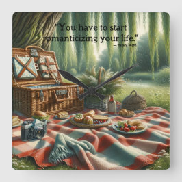 Reloj Cuadrado Un picnic bajo el salvaje