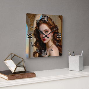 Reloj Cuadrado Un retrato encantador de la emperatriz esmeralda