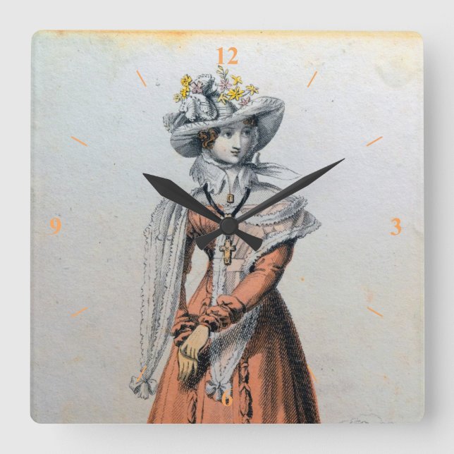 Reloj Cuadrado Una Dama Fina. (Anverso)