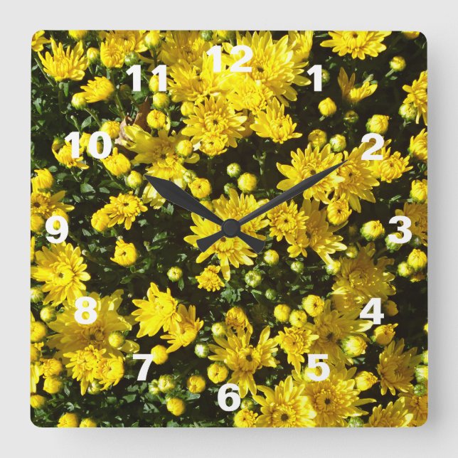 Reloj Cuadrado Una multitud de Mamáes amarillas (Anverso)