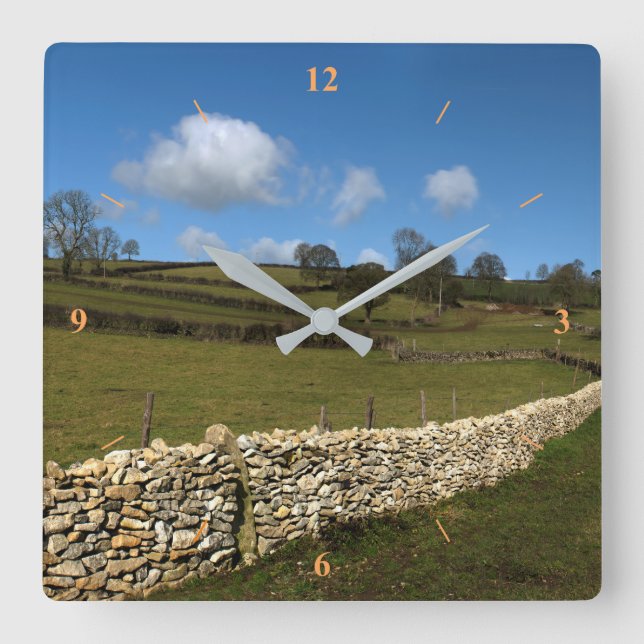 Reloj Cuadrado Una pared del invierno (Anverso)