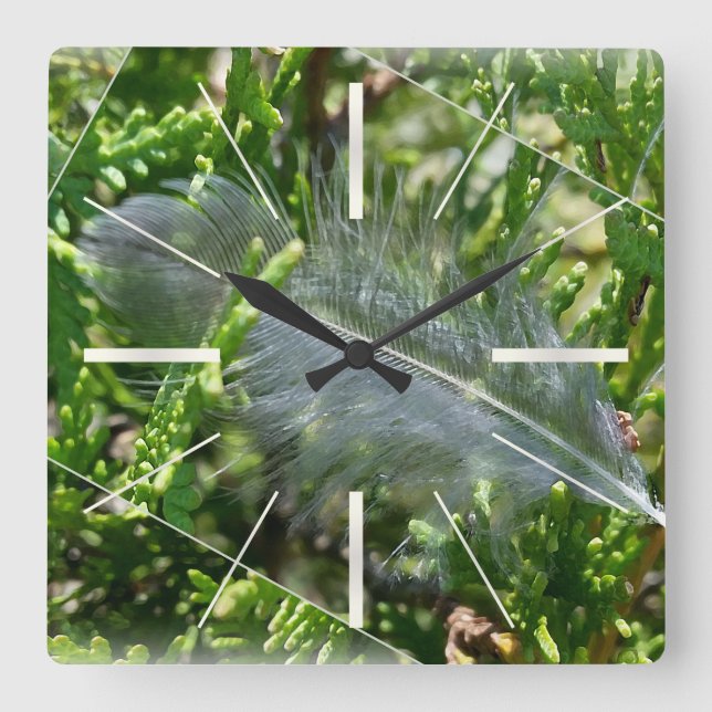 Reloj Cuadrado Una pluma perdida (Anverso)