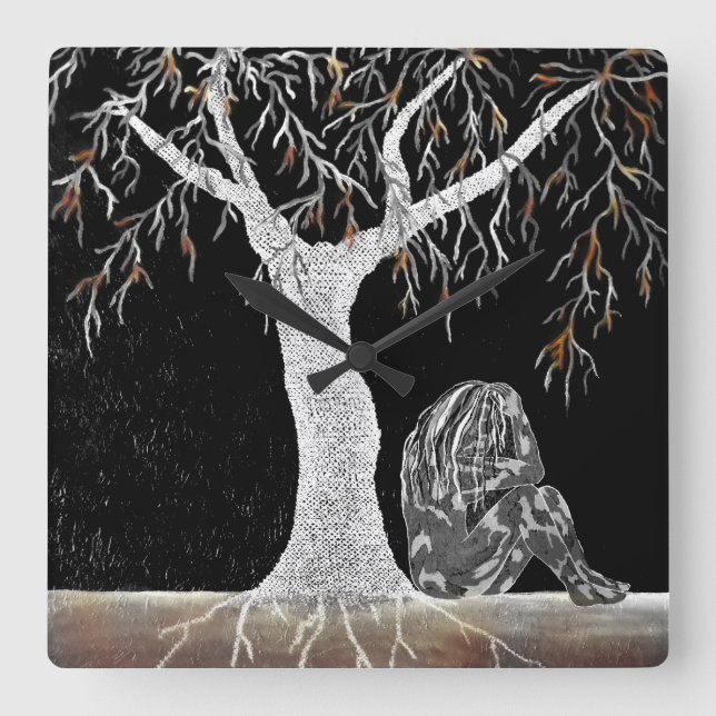 Reloj Cuadrado Una rama de la vida a tener en cuenta (Anverso)