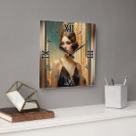 Reloj Cuadrado Una visión de la elegancia Art Deco Arte AI de Xze<br><div class="desc">Una visión del Art Deco Elegance AI Concept Art de Xzendor7; como el fin de la era ve su última puesta de sol. Lea La Historia Corta En Mi Sitio Web: https://xzendor7.com/a-vision-of-art-deco-elegance-by-xzendor7/</div>