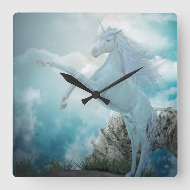 Reloj Cuadrado unicornio (Anverso)