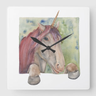 Reloj Cuadrado Unicornio